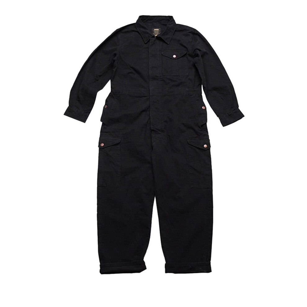 Work Overall Men's Cargo Jumpsuit With Multiple Pockets Lightweight Black Size L 9382693044372