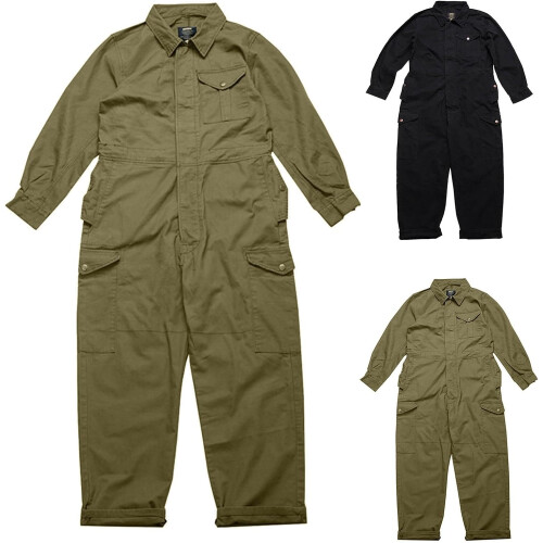 Work Overall Men's Cargo Jumpsuit With Multiple Pockets Lightweight Black Size L 2