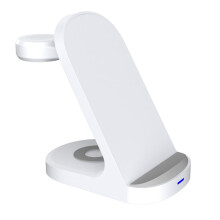 Multiple Device 15W Charging Station Desktop Organizers For Phones Smartwatches Earbuds Foldable White