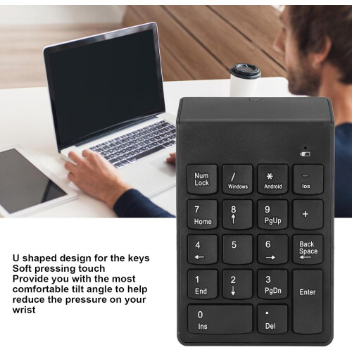 Wireless Numeric Keypad 18Key Bluetooth Number Pad with Ergonomic UShaped Low Noise Keys 1