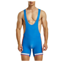 Wrestling Jumpsuit Sports Training Jacket For Men OnePiece Undershirt XL Blue