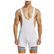 Training Clothes Men's Wrestling Jumpsuit White XL Size Fitness Wear