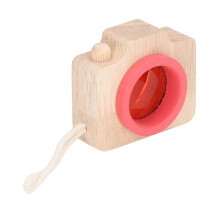 Roter Prismenglas-Spielzeug-Biene-Augen-Effekt, 5,2x4,8x2,5 cm Holzkamera