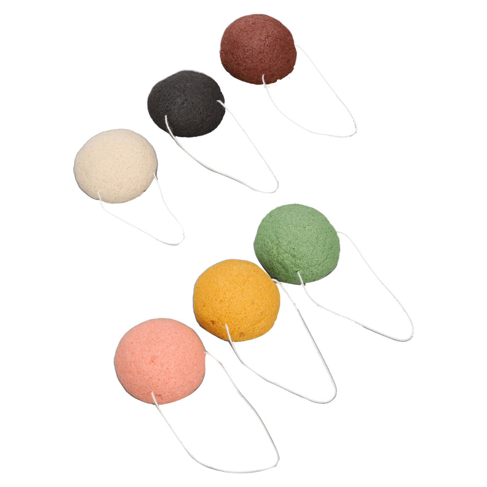 6pcs Eco-Friendly Konjac Sponges for Facial Cleansing & Skin Exfoliation