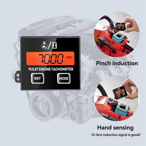 Tachometer Hour Meter Backlight Display RPM Digital Display Battery Replaceable Handheld Induction Chainsaw Lawnmover 2