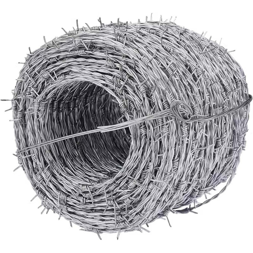 Barbed Wire Fence Galvanized Steel Mesh 2.3Mm 100M Tensile Rust Proof For Garden And Farm 9426802710847