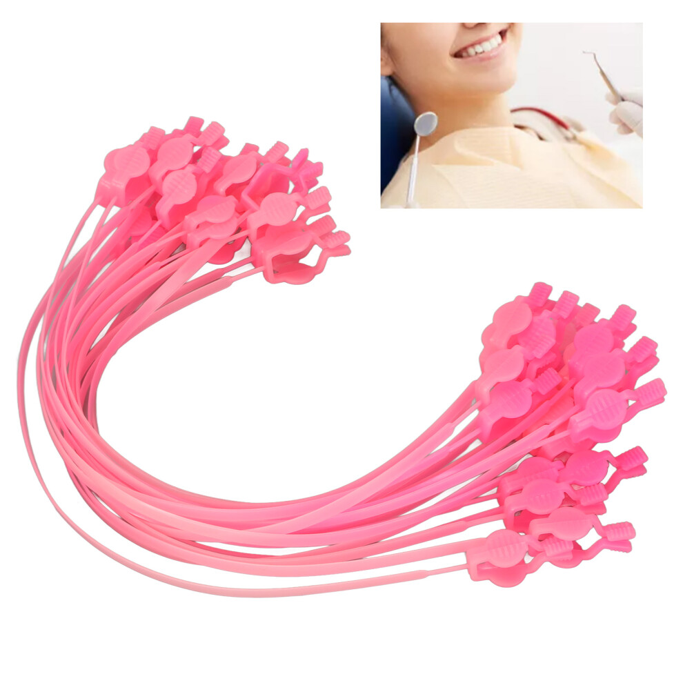 Pink Exquisite Dental Bib Clip - Eco-Friendly Plastic 20 Pack