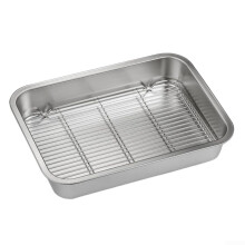 Essential Stainless Steel Bakeware Featuring a Pan and Cooling Rack for Home Cooks and Bakers Alike (40x30x5cm)