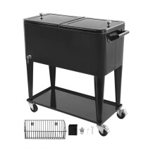 Cooler isotérmico com rodas - DUOKU - DR120202 - 75,7 L / 110 latas - Carrinho externo - Prateleira inferior