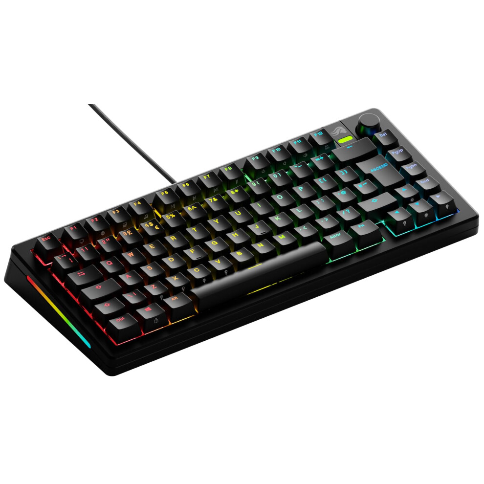 Gmmk 3 Custom Mechanical Keyboard, Tkl 75%, Gasket, Pbt Keycaps, Hotswap, Uk Qwerty Black 9382693926647