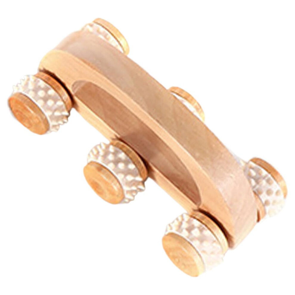 Wooden Handheld Massage Roller For Muscle Tension Relief, Foot And Leg Roller, Manual Body Massager, Natural Wood