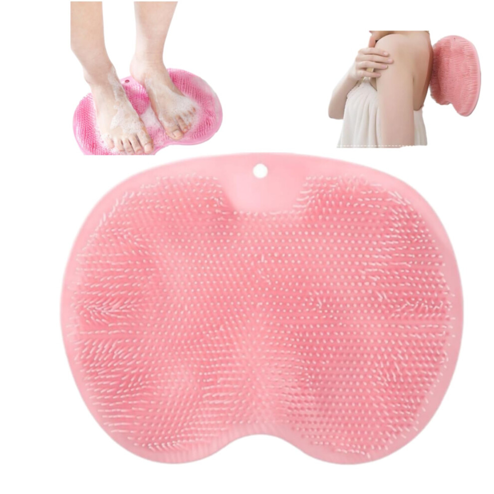 Pink Foot Scrubber For Shower Model Foot Cleaner Massager With Nonslip Suction Cups Exfoliates And Massages Feet