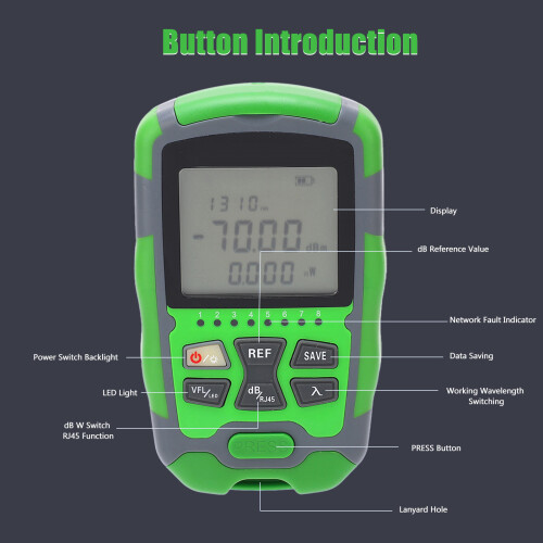 Small Fiber Optic Power Meter 1MW Red Light Test Tool with USB Charging Cable 1