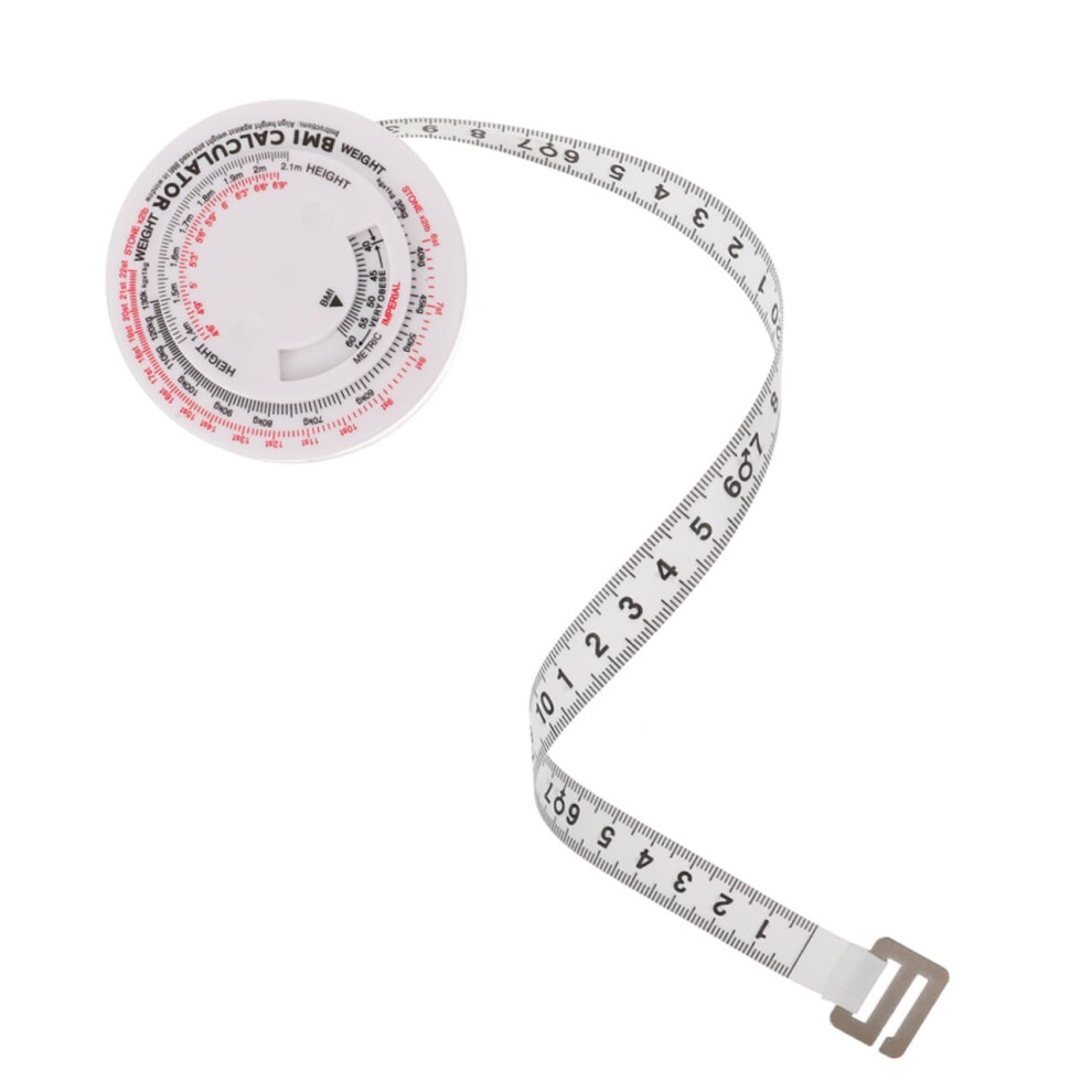 Retractable Cloth Tape Measure BMI Calculator Body Fat Waist Measurement Round Durable Plastic Case Fitness Monitoring
