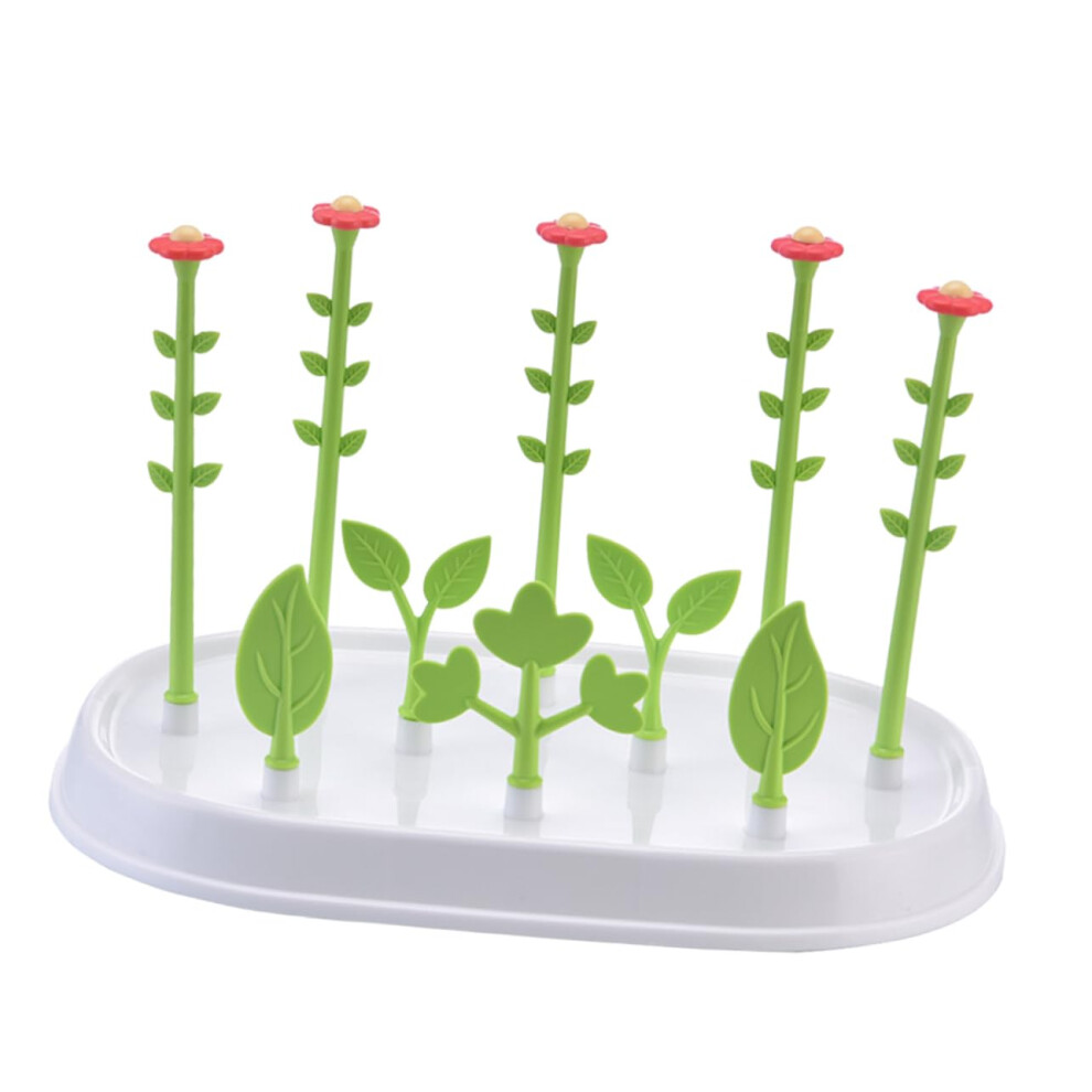 Flower Shape Bottle Drying Rack PP Material AntiSlip Base Multifunctional Organizer