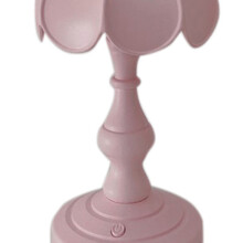 Retro Lotus Leaf Desk Lamp 3 LED Light Sources Pink Table Night Light for Girls Bedroom