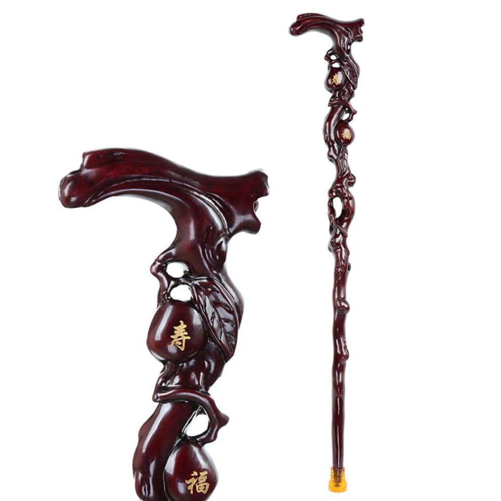 Crutches Elderly Solid Wood Crutch Size E Dark Red Redwood Walking Stick For Seniors