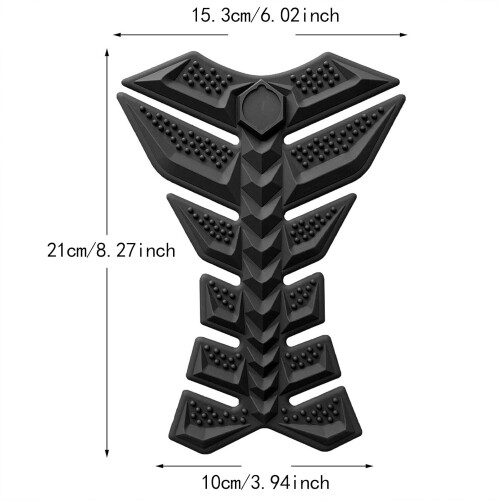 Motorcycle Gas Tank Sticker Tank Decal 3D Durable Bone Design Protector Black 1