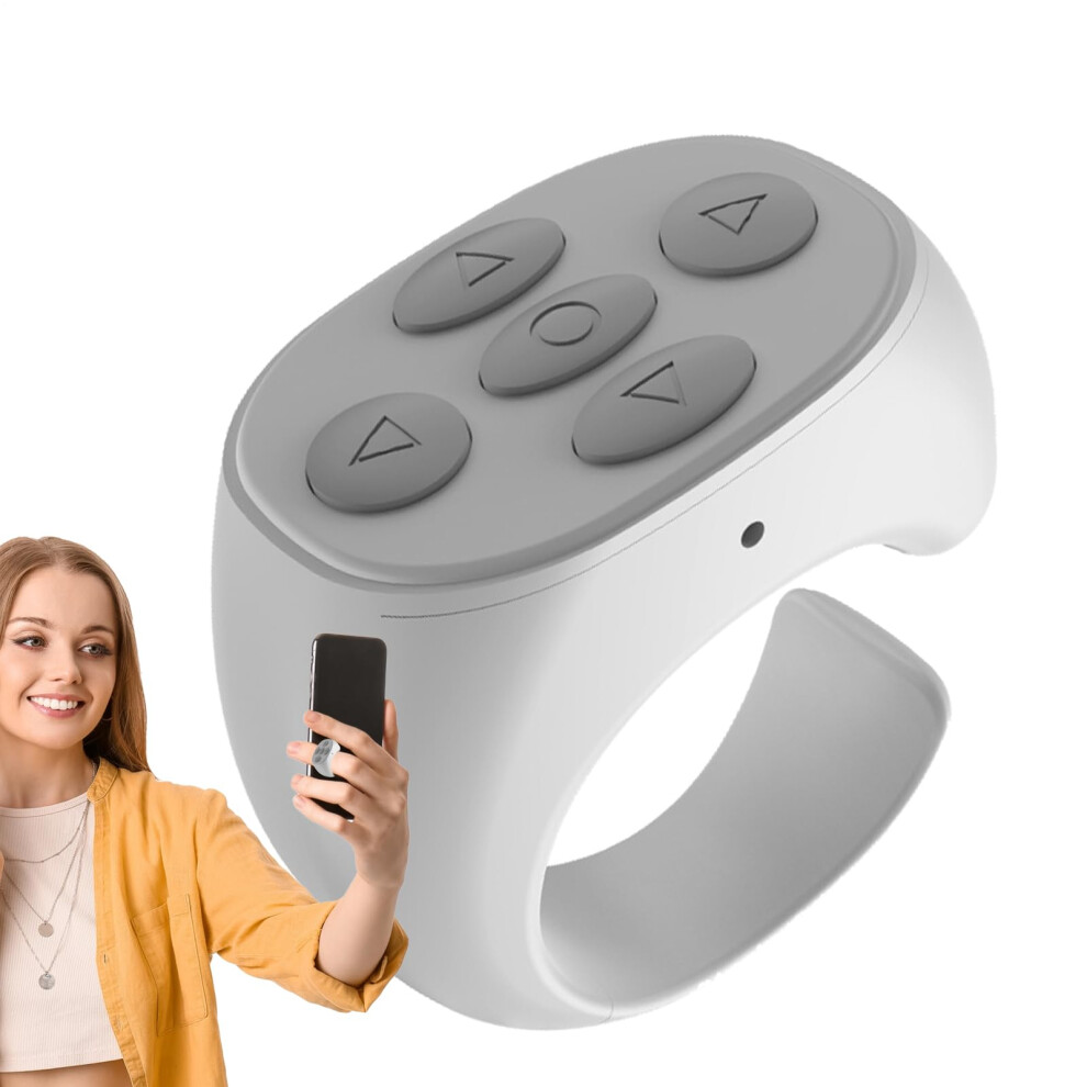 Scrolling Ring Camera Video Remote Shutter Scroller Page Turner Clicker, White 9347817236705