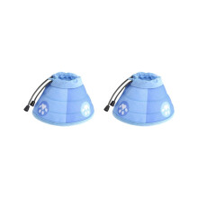 Cat Recovery Collar Set Of 2, Adjustable Protective Wound Pet Cone Collar For Cats, Size S Blue