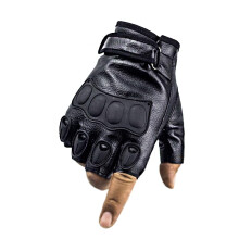 Motorbike Gloves Outdoor Sports Half Finger  Leather Racing Protective Armor