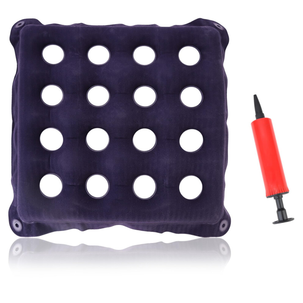 Pressure Relief Cushion 16Hole Inflatable Seat Cushion For Wheelchairs Office Chairs Cars Anti Bedsore With Bonus Pump