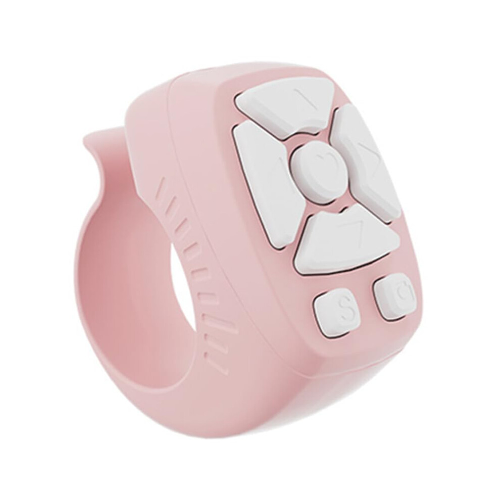 Scrolling Ring Fingertip Wireless Remote Control Bluetooth 5.0 Video Scrolling Remote With 7 Keys Page Turner Scroller Pink 9347817237702