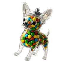 Green Glass Pet Canister Type C For Dog Storage Glass Canister Home Use