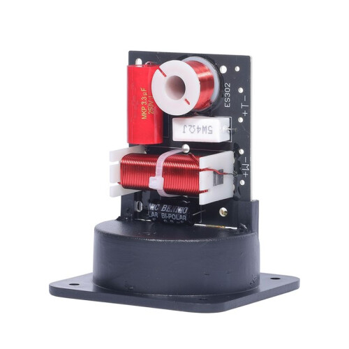 2 Way Speaker Frequency Divider Module Tweeter Bass HI-FI Crossover Filter with Round Hole Junction Box