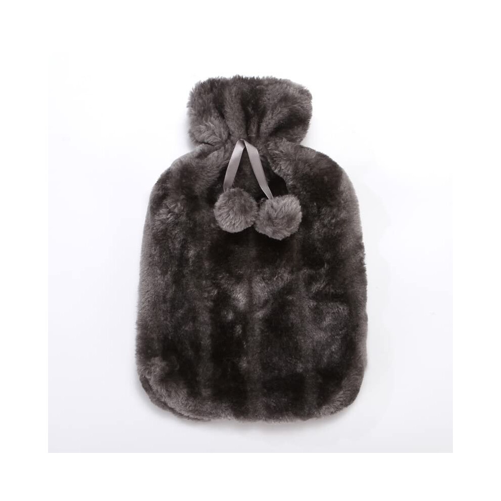 Large 2L Hot Water Bottle with Soft Plush Detachable Cover for Pain Relief and Warmth