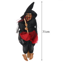 30 cm Hexen-Deko, 100 g, rot/grün/schwarz, zum Aufhängen