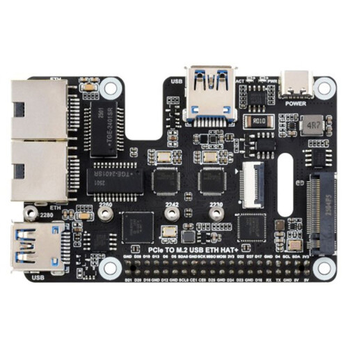 PCIe to USB 3.2 Gen1 / 2.5G ETH / M.2 NVMe Adapter for Raspberry Pi 5 Supports NVMe Protocol M.2 Solid State Drive