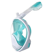 Full Face Silicone Snorkel Mask For Adults And Children Full Dry System Flat Mouth Green Large M