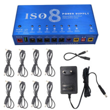 ISO-8 Guitar Pedal Power Supply W/8 Isolated OutputsW/Auto Voltage Detection(9V 12V 18V)/for Multi-Effects Supply(EU)