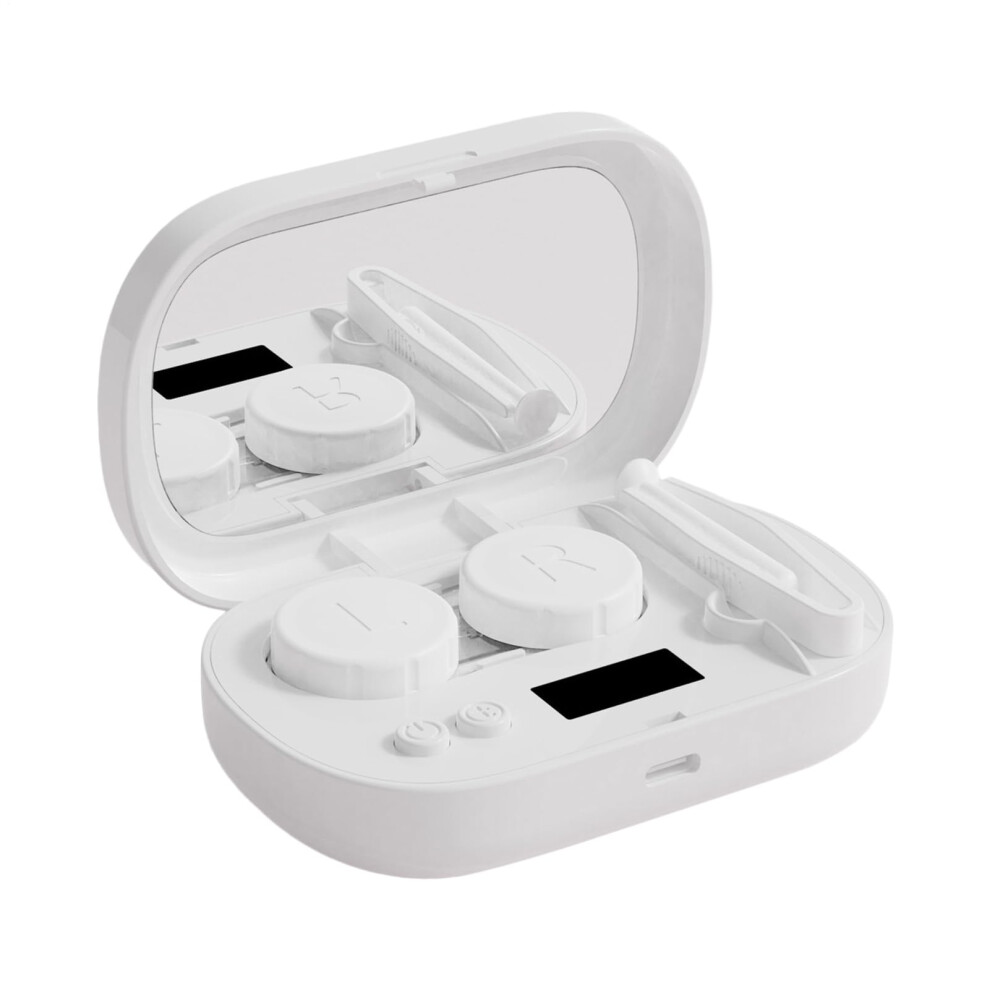 Contact Lens Cleaner with UV Sterilization, Rechargeable Ultrasonic Smart Case, 5 Cleaning Modes