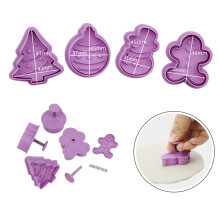 4-tlg. 3D-Plunger-Ausstecher-Set für Weihnachten & TG