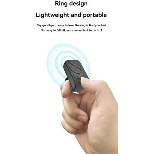 Bluetooth Ring Remote with MultiFunction Media Control for Phones Tablets Cameras – Black 1