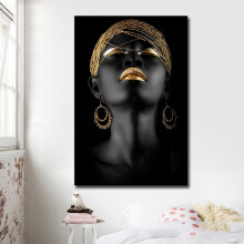 Frameless African Woman Painting for Kitchen Office & Living Room