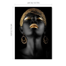 Frameless African Woman Painting for Kitchen Office & Living Room