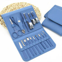 Set di tagliaunghie in acciaio inossidabile, 16 pezzi, strumenti per manicure e pedicure, kit di cura personale con custodia da viaggio, facile da
