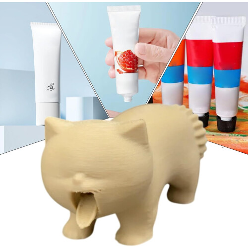 Cat Toothpaste Dispenser with Playful Kitten Design, Easy Button Release for Kids Bathroom 2