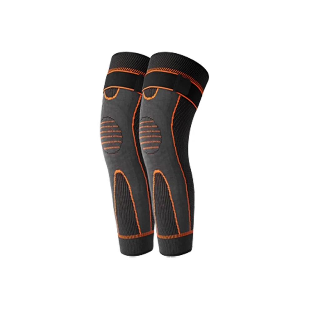 Knee Compression Sleeve with Impact Protection and Breathable Support for Men and Women Orange M