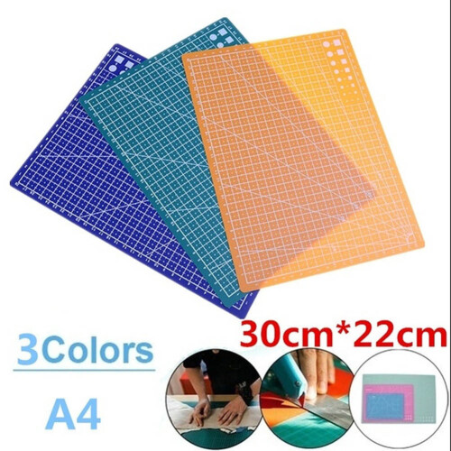 A4 PVC Grid Cutting Board 30x22cm Self-Healing Multipurpose Blue