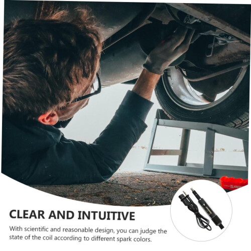 2pcs Car Diagnostic Test Tool for Engine Coil Checking Spark Simulation Black 14X2.5cmx2pcs 2