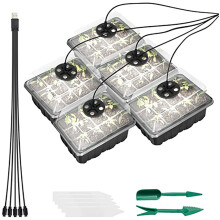 Starter Tray with Grow Light Starter Kit Adjustable-Black