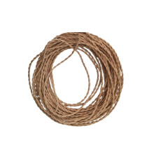 Outdoor Extension Cord 2 x 0.75mm Vintage Twisted Fabric Wire Braided Lamp Cord Copper Solar Sheathed 1m Pale Gold