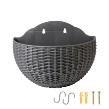 Flower Pot Exquisite Wall-mounted Plastic Wall Hanging-grey