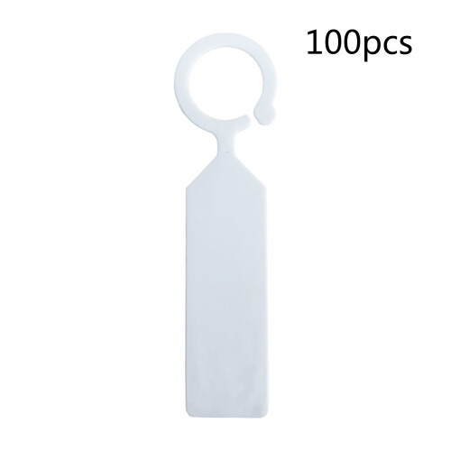 Plastic Hanging Label Ring 100 Pcs Plant Tags Garden-White