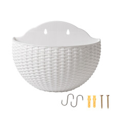 Flower Pot Exquisite Wall-mounted Plastic Wall Hanging-White