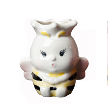 Cute Bee Ceramic Succulent Small Plant Pot Mini-Glaze white